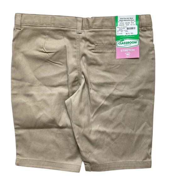 NWT 2 Pairs Classroom Khaki Uniform Stretch School Shorts Adjustable Waist 10/12 - Picture 3 of 3